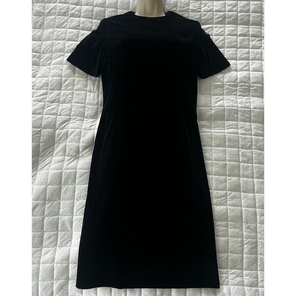 Vintage PAMELA MARTIN Dress Black Velvet Minimalist Goth Evening TAG 10 ** XS - Picture 1 of 9